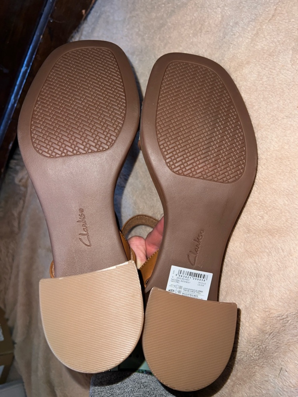 Clarks Collection Jaylan Ray Brown and Cream Women's Slingback Sandals - Picture 4 of 4